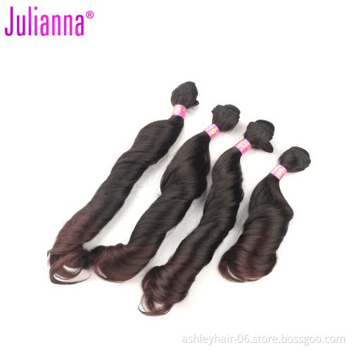 100 synthetic fiber hair extension high temperature fiber synthetic hair weave multi bundle  ombre color